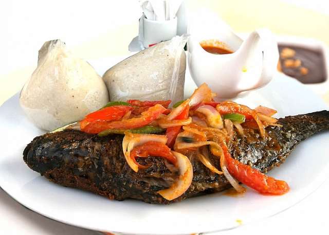 Banku with Grilled Tilapia(Small)